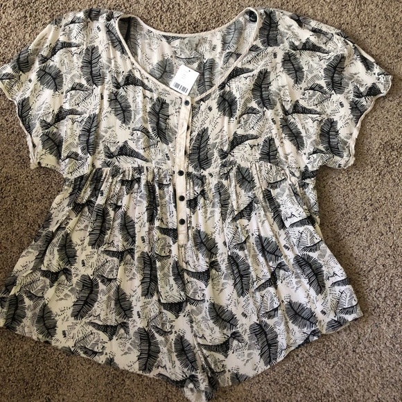 Feather patterned romper - Picture 1 of 2